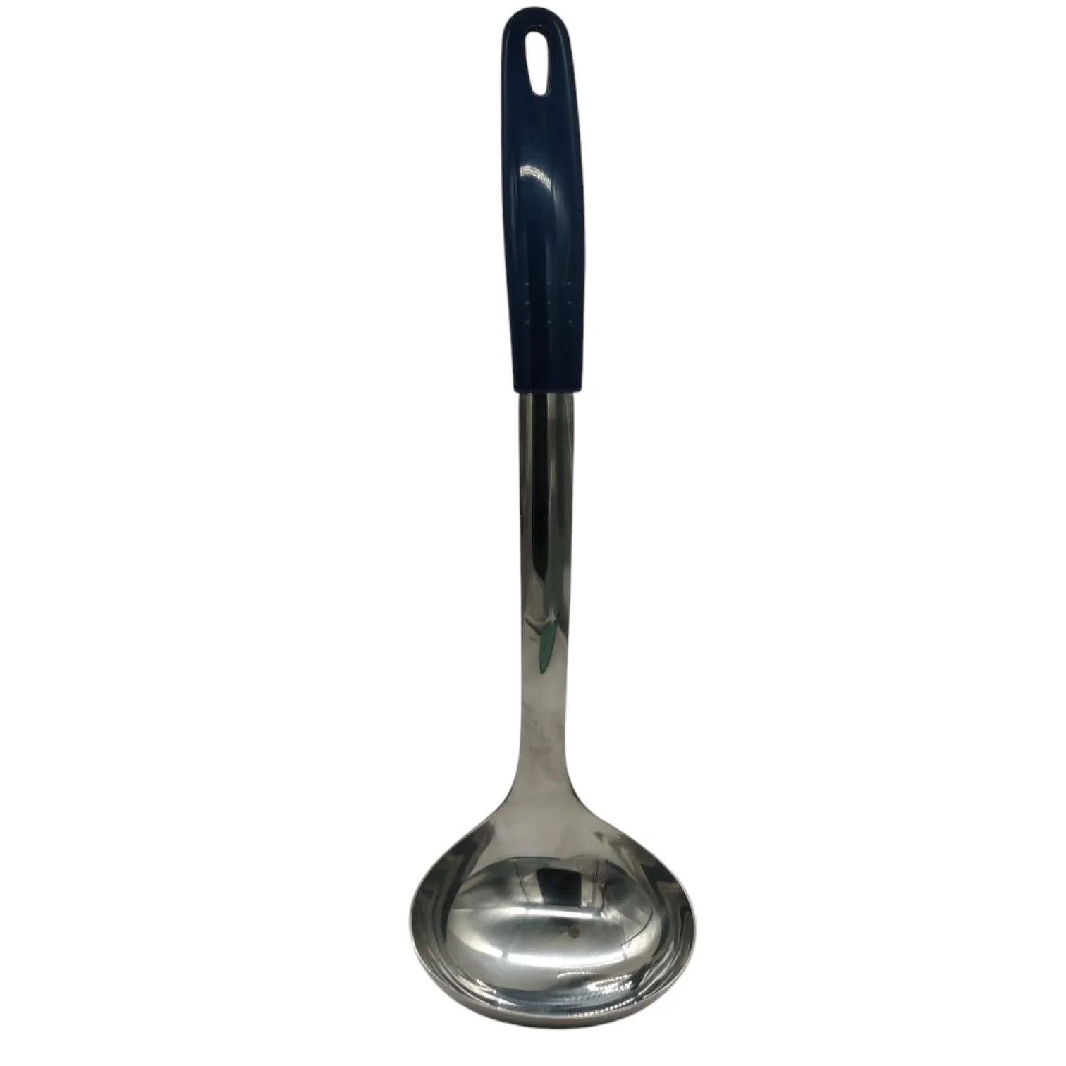Â AKDC Stainless Steel Soup Laddle With Plastic Handle-32cmX9cm-Blue&Steel