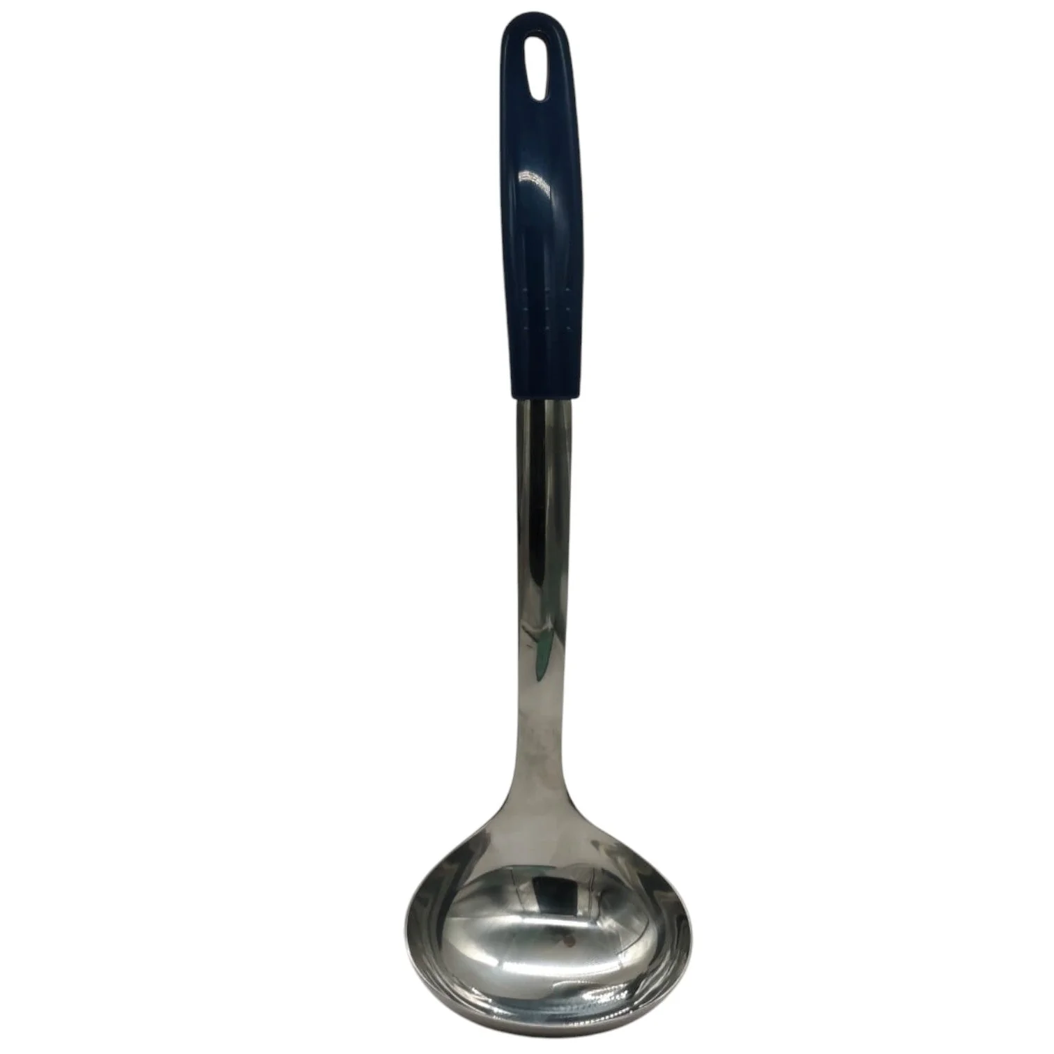 Â AKDC Stainless Steel Soup Laddle With Plastic Handle-32cmX9cm-Blue&Steel - Image 3