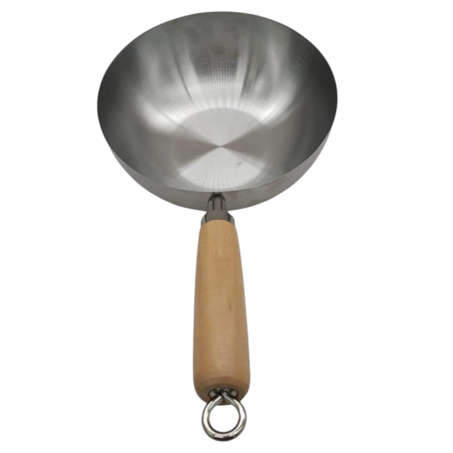 AKDC Stainless Steel Wok Pan Stir Fry Pan Deep Frying Wok Frying Skillet with Wooden Handle-1.5 Liter-37cm - Image 4