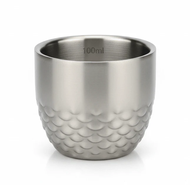 AKDC Steel Double Wall Cup -100ml-Silver
