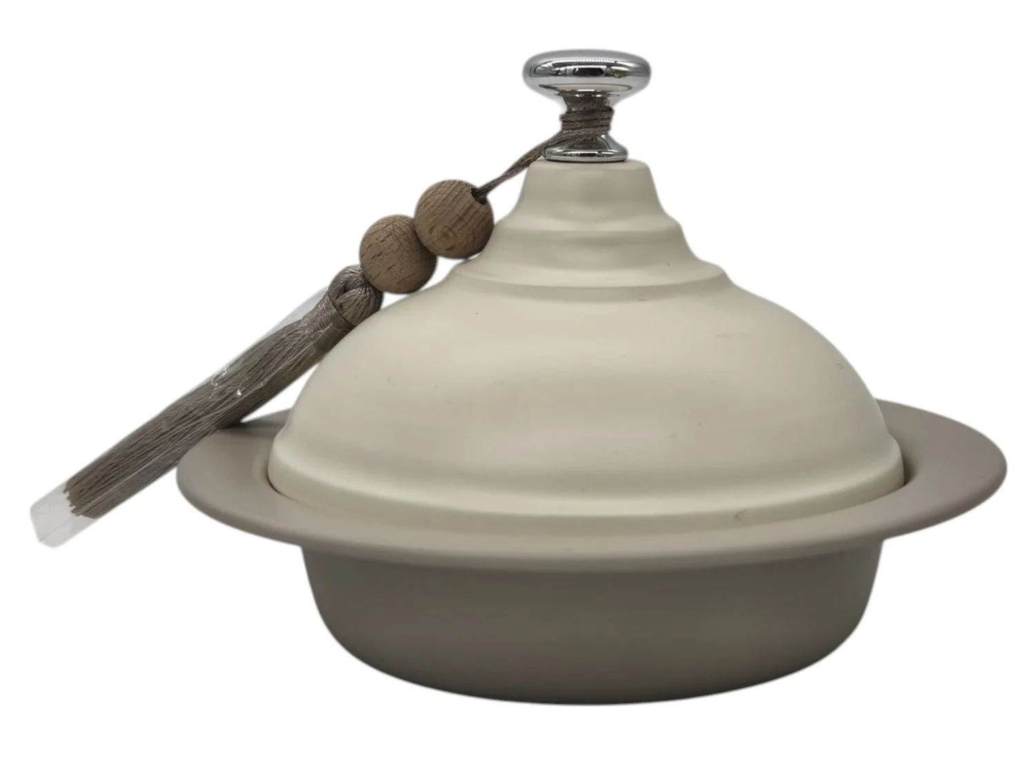 AKDC Metal Tajin with Lid 15cm*12cm, Ivory