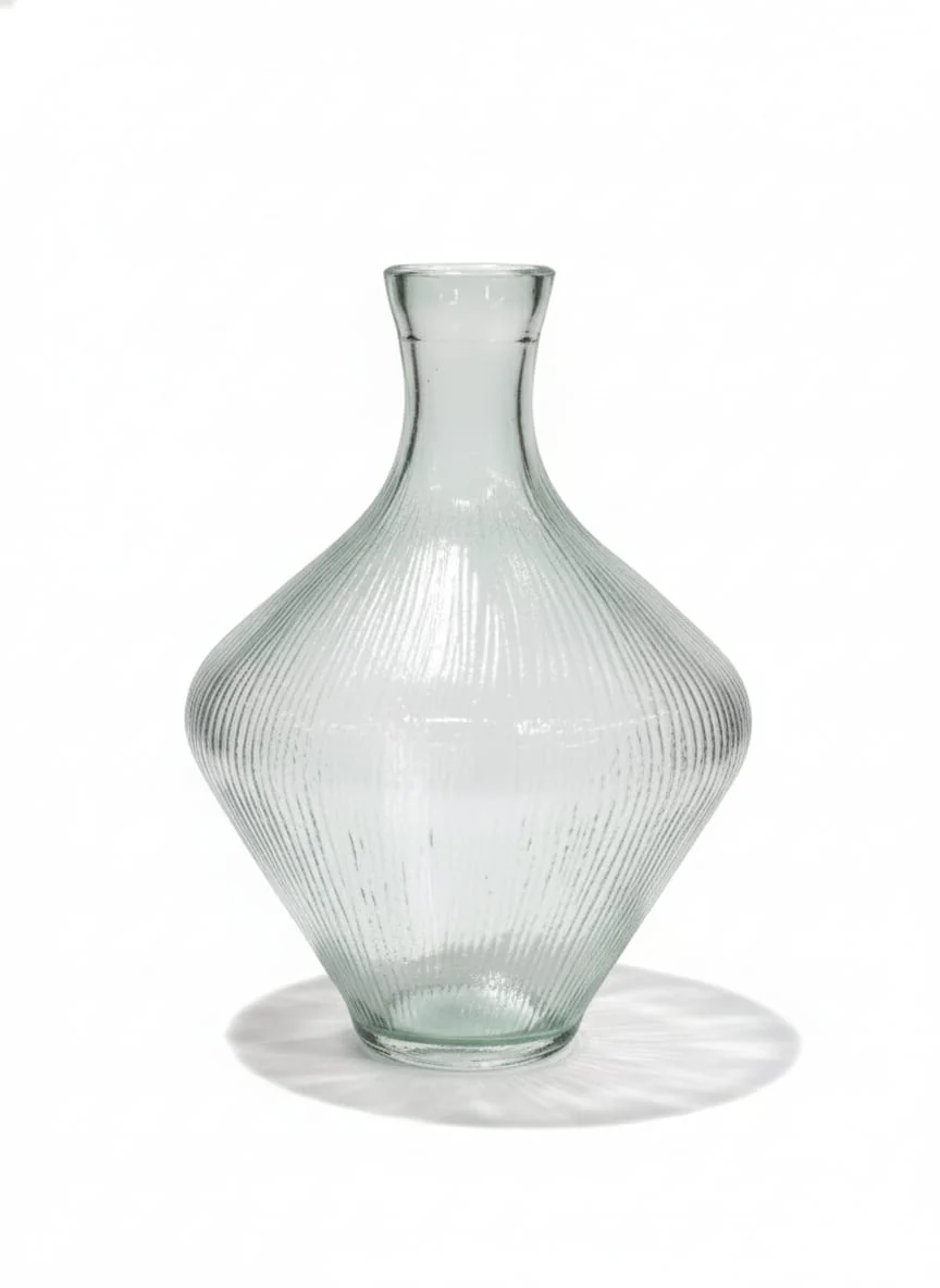 AKDC Tall Transparent Glass Vase – 27 cm Minimalist Decorative Accent