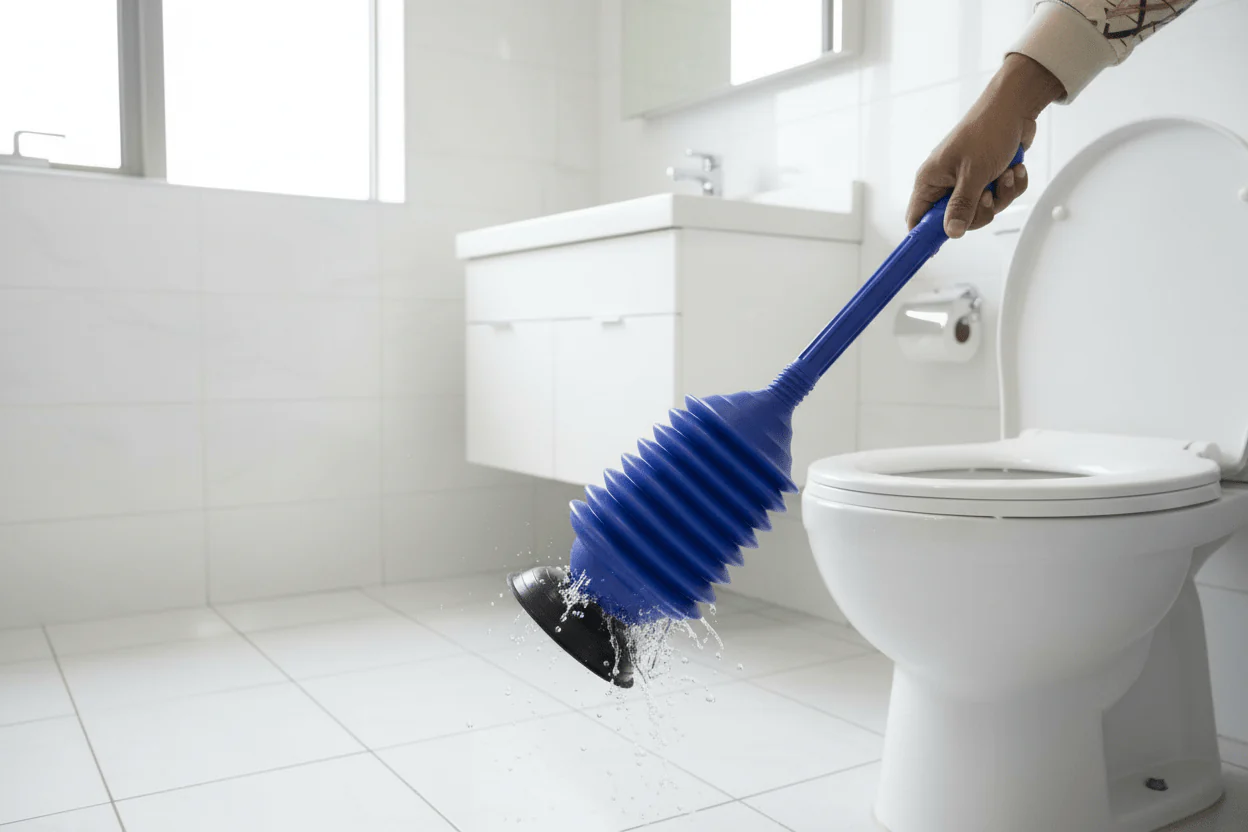 AKDC Toilet Plunger 53cm*12.5cm, Blue - Image 2