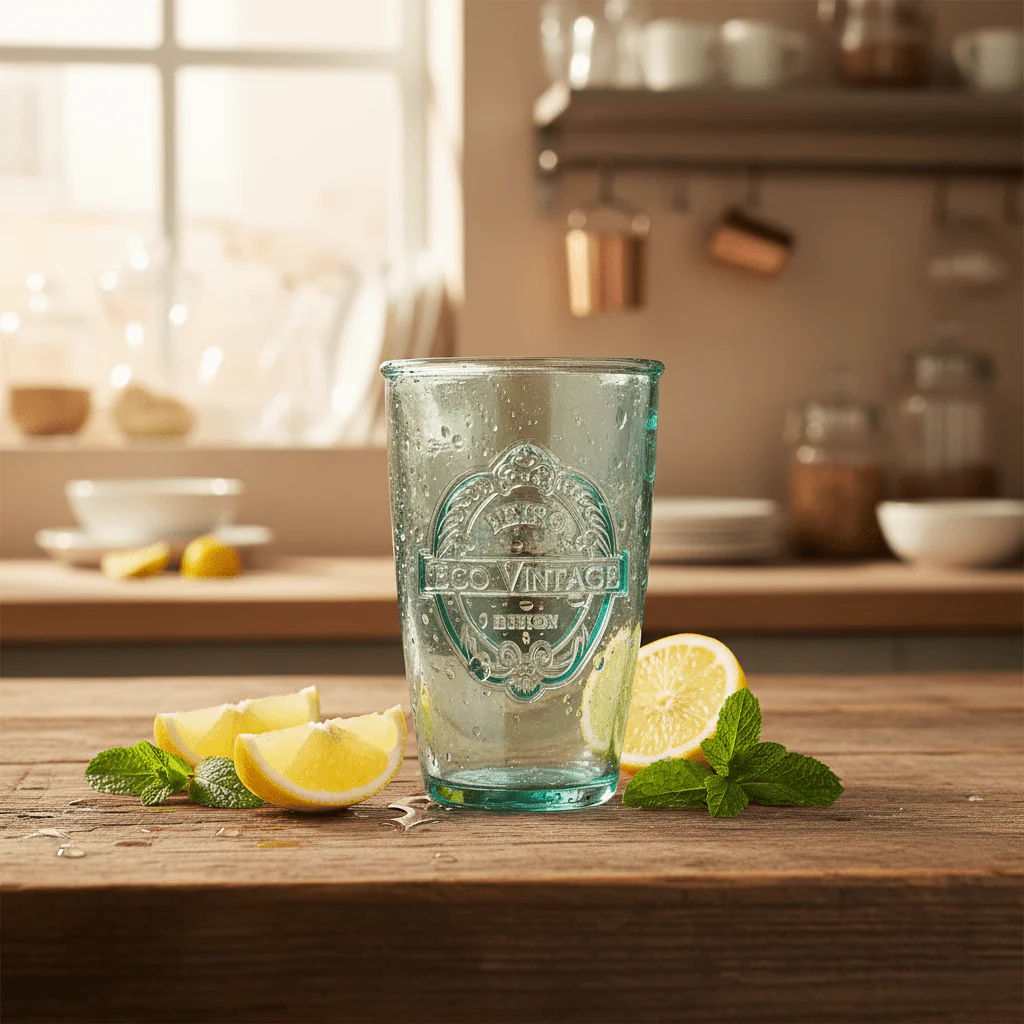 AKDC Vintage Style Eco Glass Tumbler – Classic Design Drinking Glass for Juice, Water & Beverages – 350 ml - Image 2