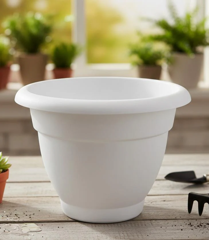 AKDC White Extra-Large Plastic Plant Pot – Premium Deep Round Planter – 30×36 cm - Image 2