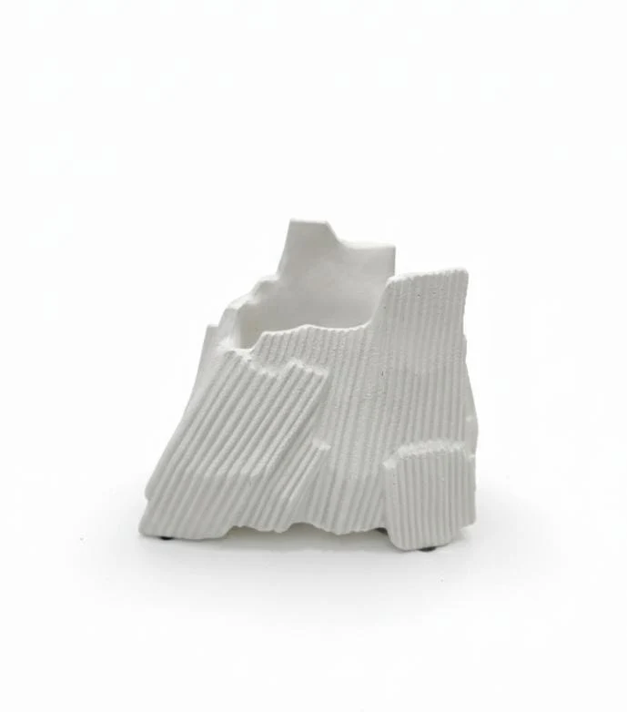 AKDC White Hard Plastic Flower Vase – Wide Square Shape Modern Piece – 19×19 cm