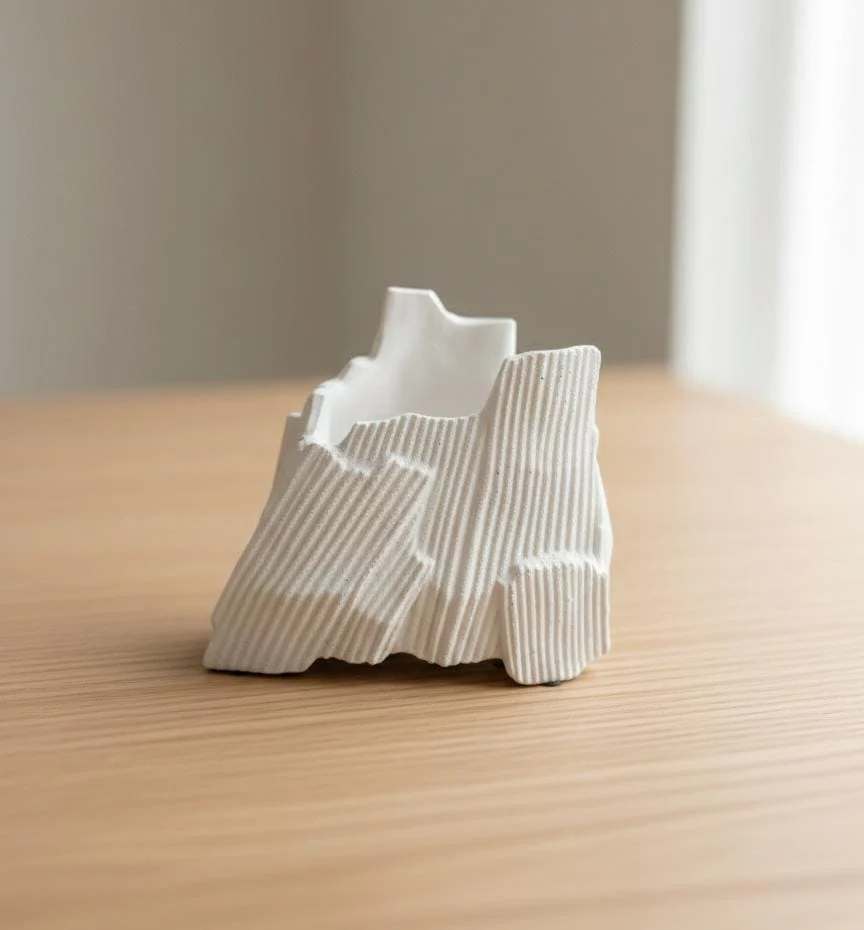 AKDC White Hard Plastic Flower Vase – Wide Square Shape Modern Piece – 19×19 cm - Image 2