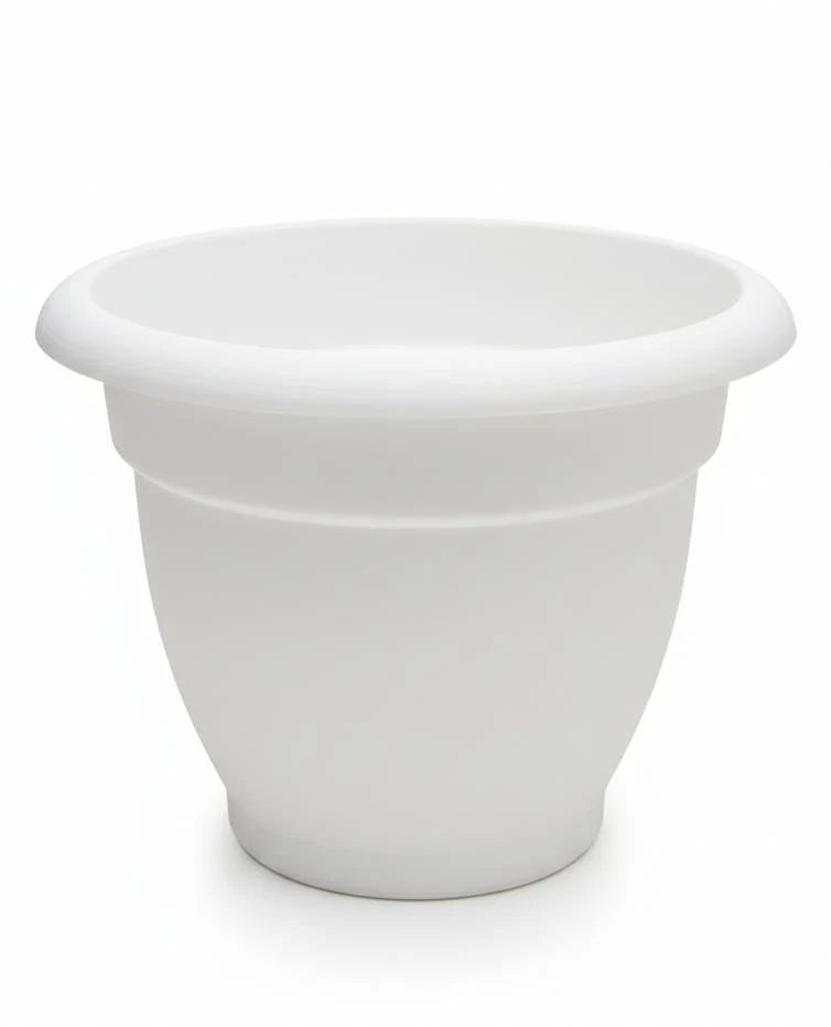 AKDC White Large Plastic Plant Pot β Tall Decorative Round Planter β 23Γ27 cm