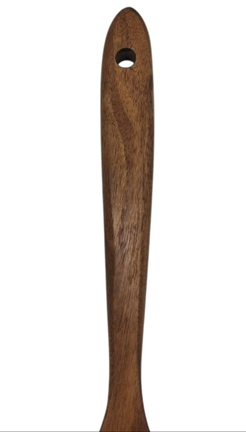 AKDC WoodenSlotted Spoon Long Handle Skimmer Teak Kitchen-29cmX8cm - Image 4