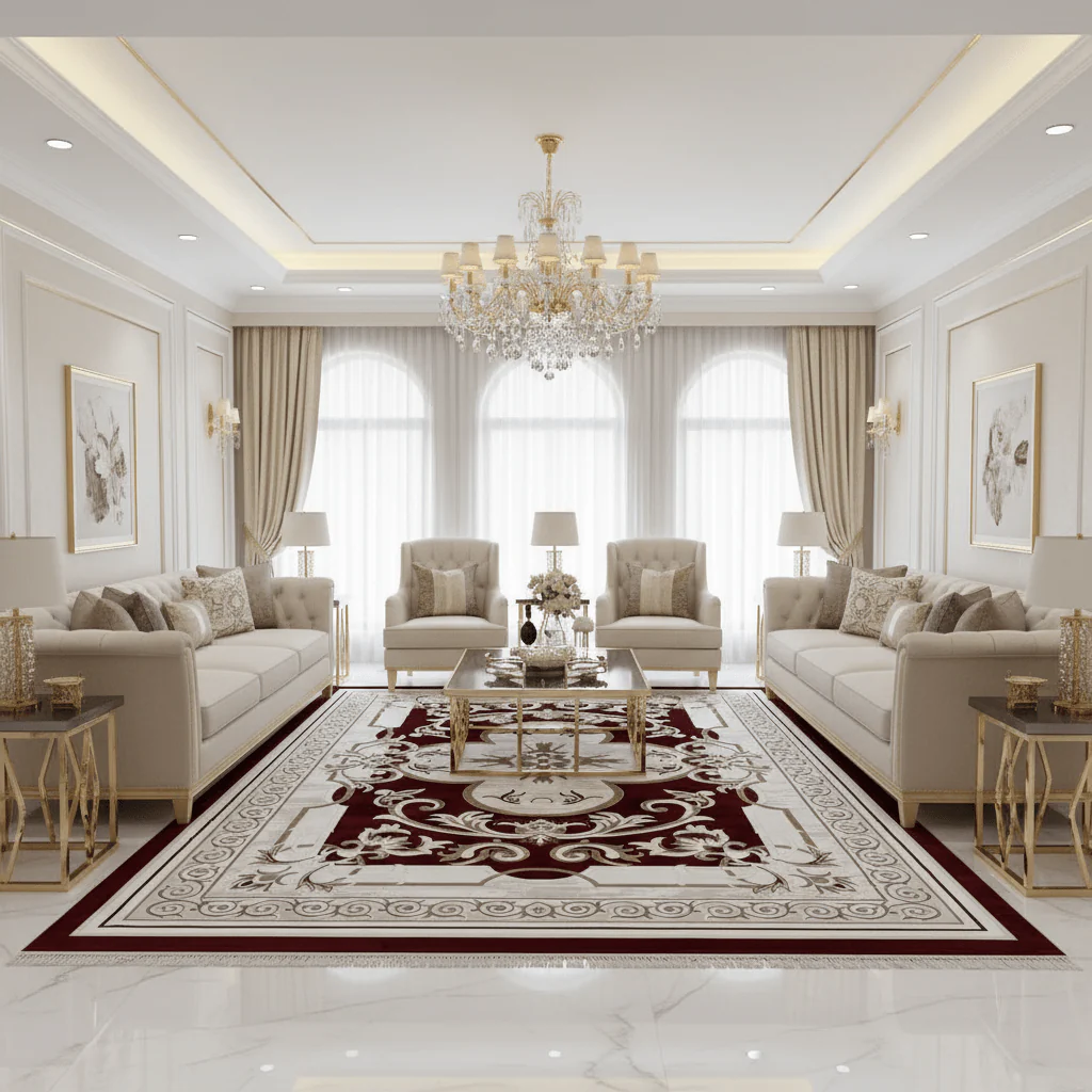 Allora Classic Floral Medallion Carpet | Red & Ivory White | 300×400 cm | Premium Polypropylene | Made in Turkey | Stain-Resistant | Living Room, Majlis & Dining Area Rug - Image 2