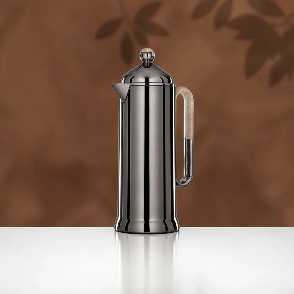 Almarjan 2 Pieces Vacuum Flask Set, Gun Black & Travertine Marble - Image 2