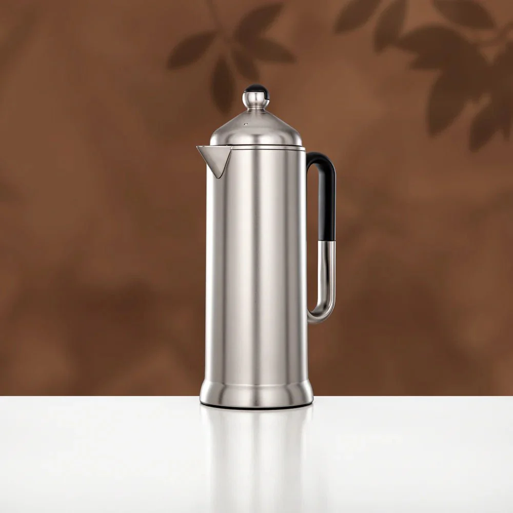 Almarjan 2 Pieces Vacuum Flask Set, Matt Nickel & Black - Image 2