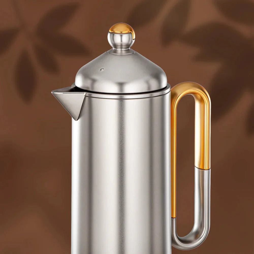 Almarjan 2 Pieces Vacuum Flask Set, Matt Nickel & Matt Gold - Image 5