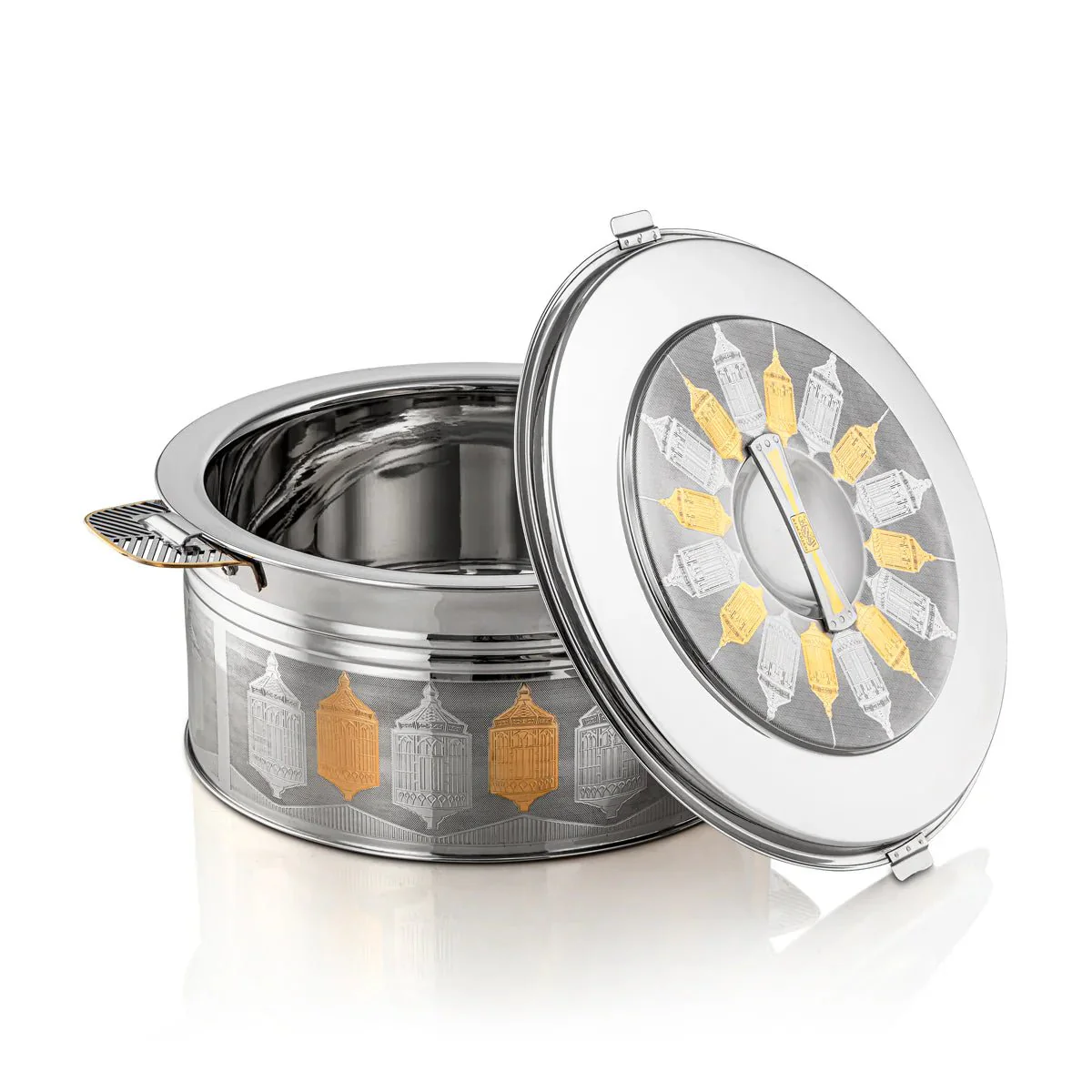 ALMARJAN Round Hotpot 9 Litre Shaharzad, Silver/Gold - Image 3
