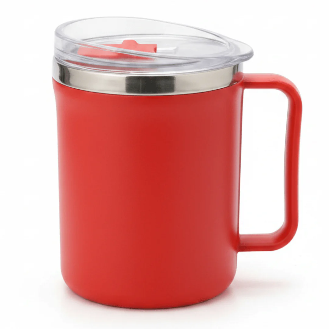 Apex Insulated Sipper Mug 300ml — Red | Stainless Steel & Premium Plastic | Leak-Proof Lid