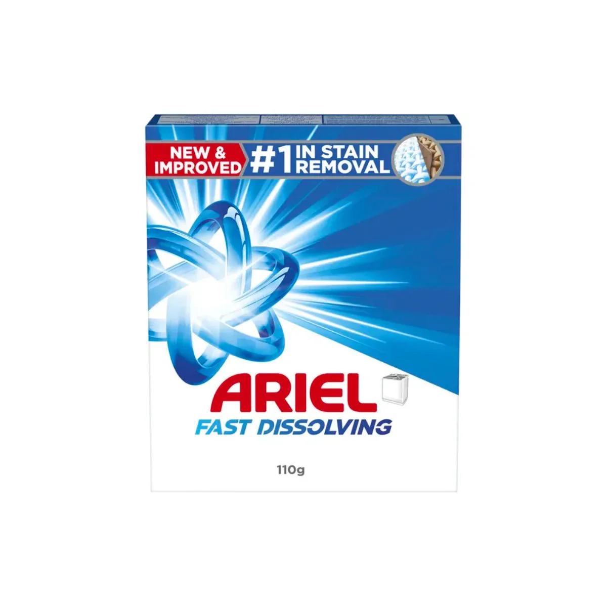 Ariel Powder Laundry Detergent Original Scent 110g, Top Load Washing Powder