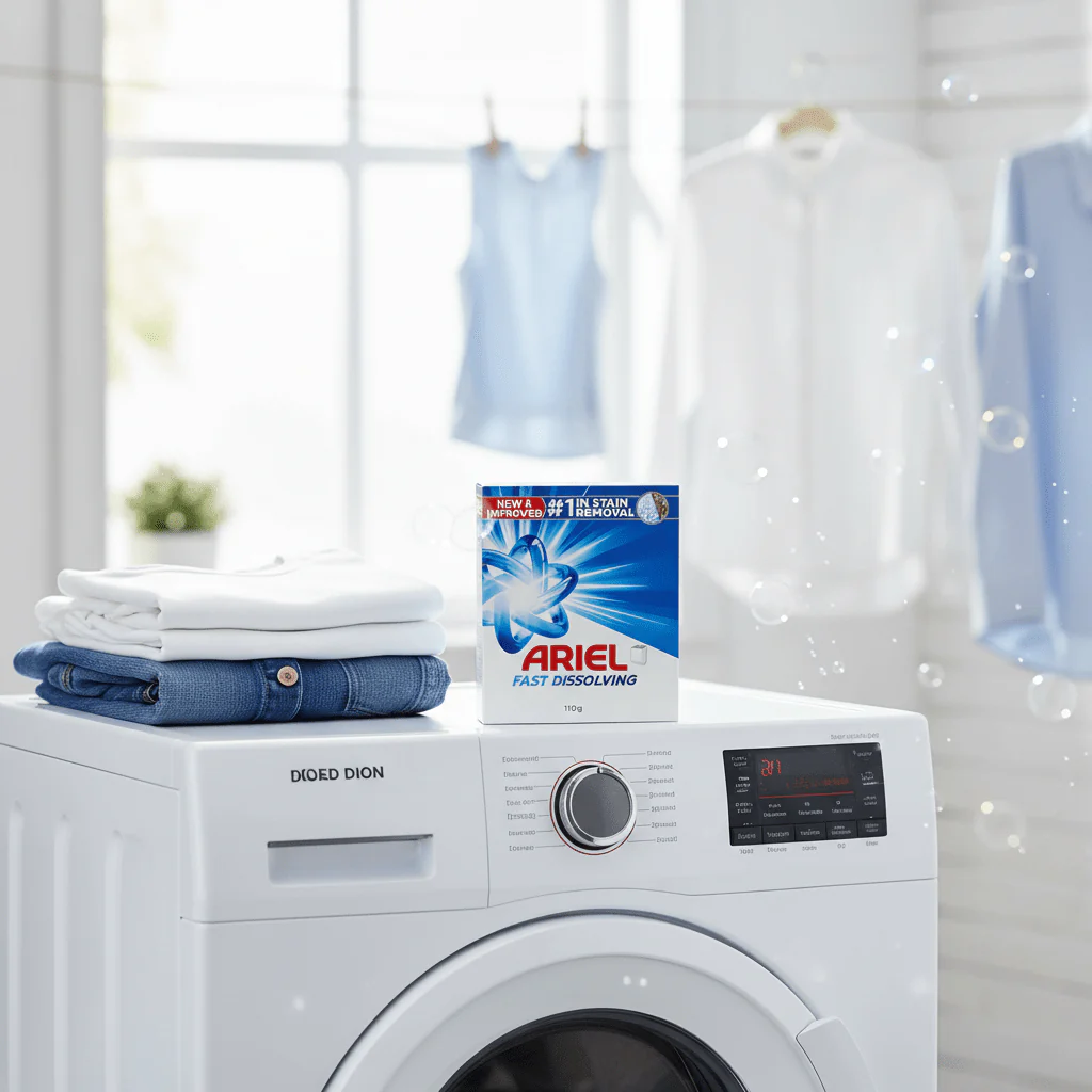 Ariel Powder Laundry Detergent Original Scent 110g, Top Load Washing Powder - Image 2
