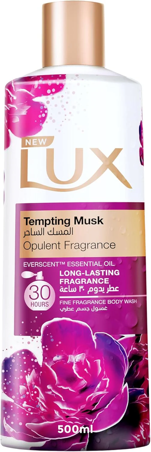 LUX Opulent Fragrance Body Wash, Tempting Musk, 30H Long-Lasting Scent, with Everscent Essential Oil, 500ml - Image 2