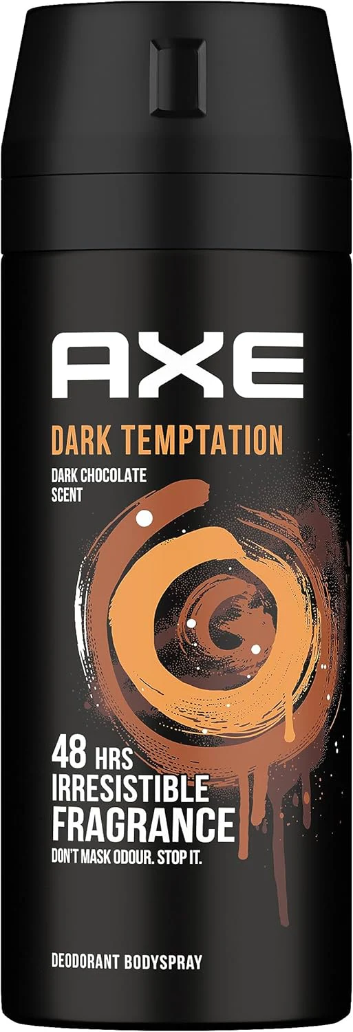 AXE Men Deodorant Body Spray, for long lasting odour protection, Dark Temptation, 48 hours irresistible fragrance-150ML