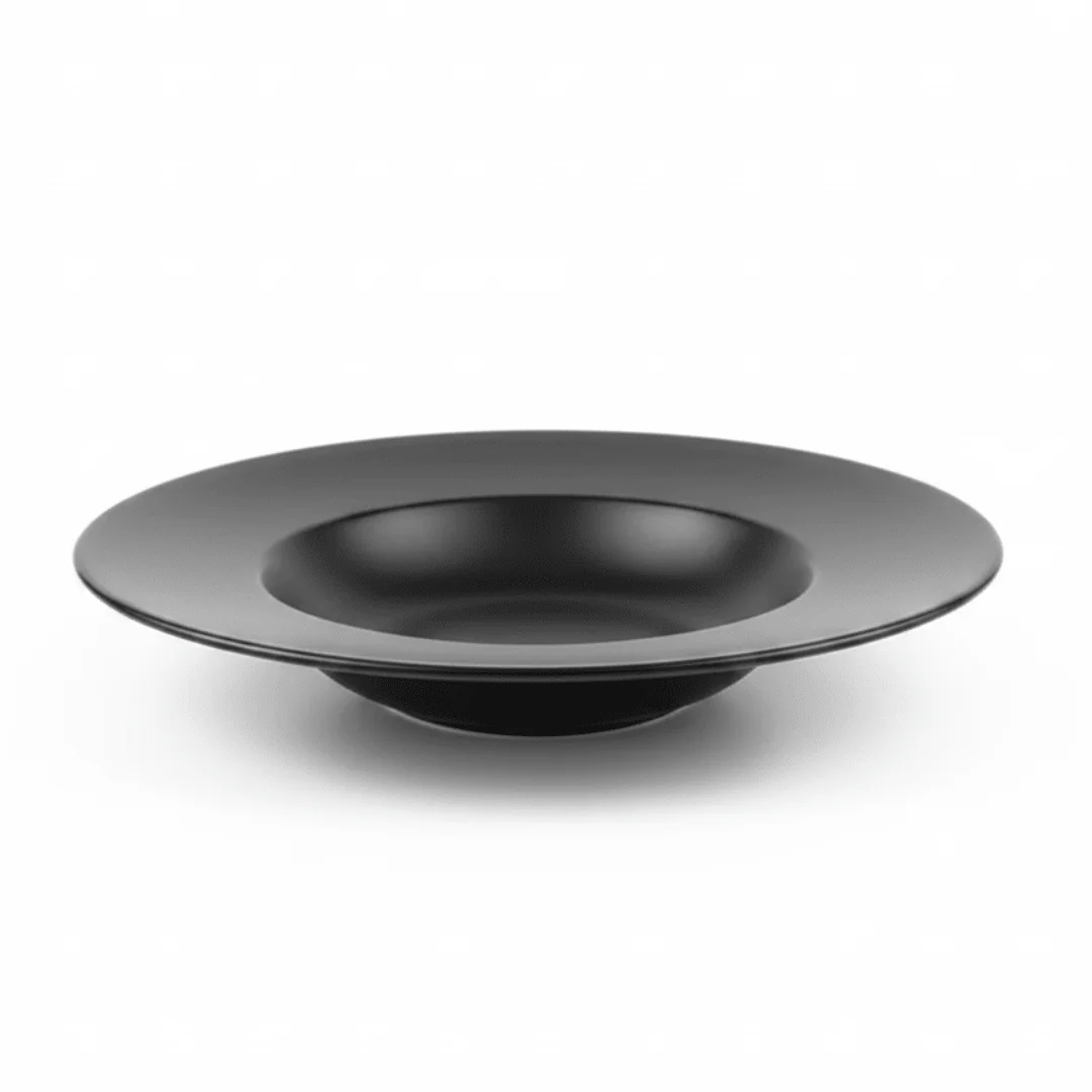Barlee Matte Black Ceramic Deep Plate 27cm
