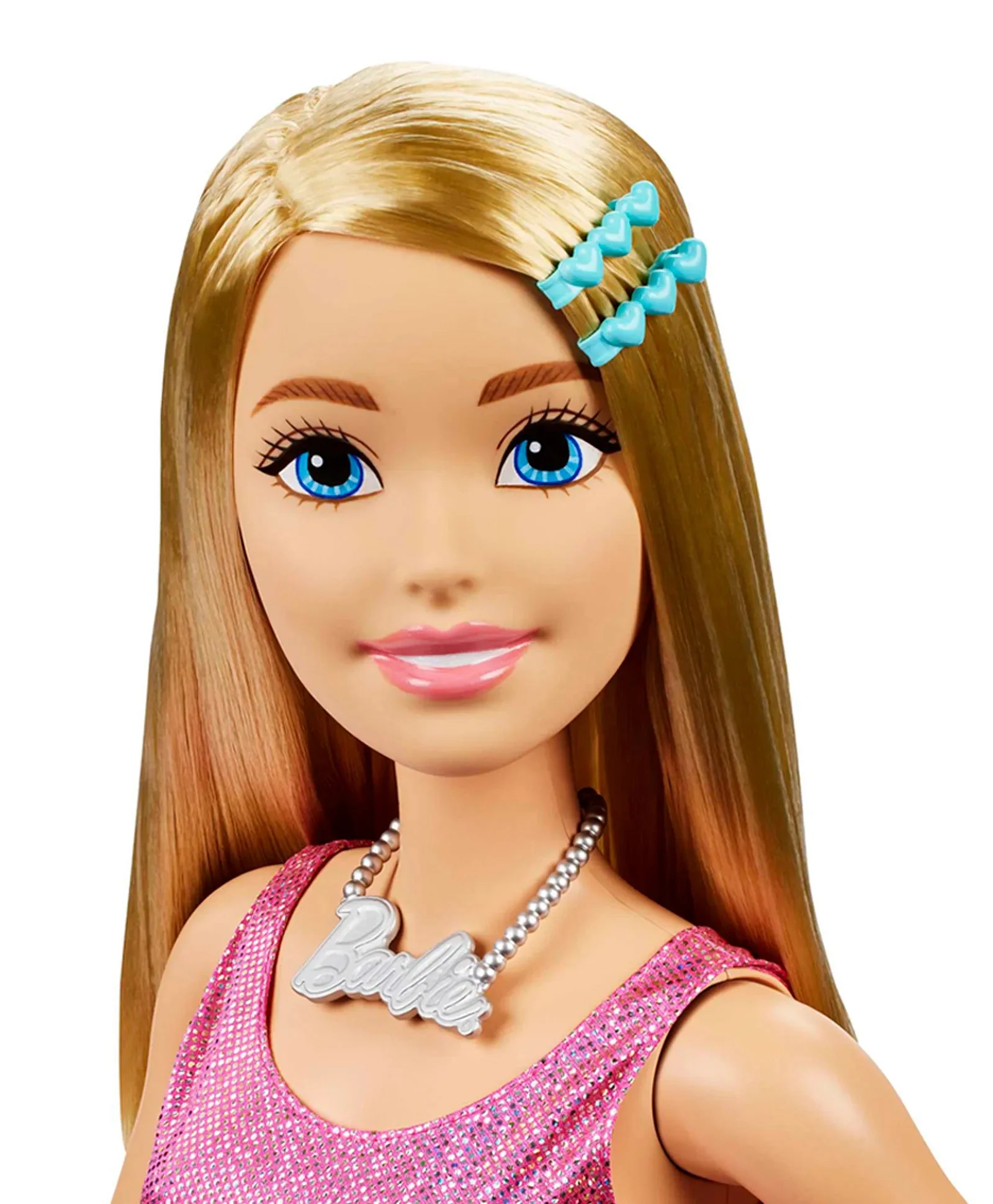 Barbie Large Barbie Doll, 28 Inches Tall, Blond Hair and Shimmery Pink Dress- HJY02 - Image 2
