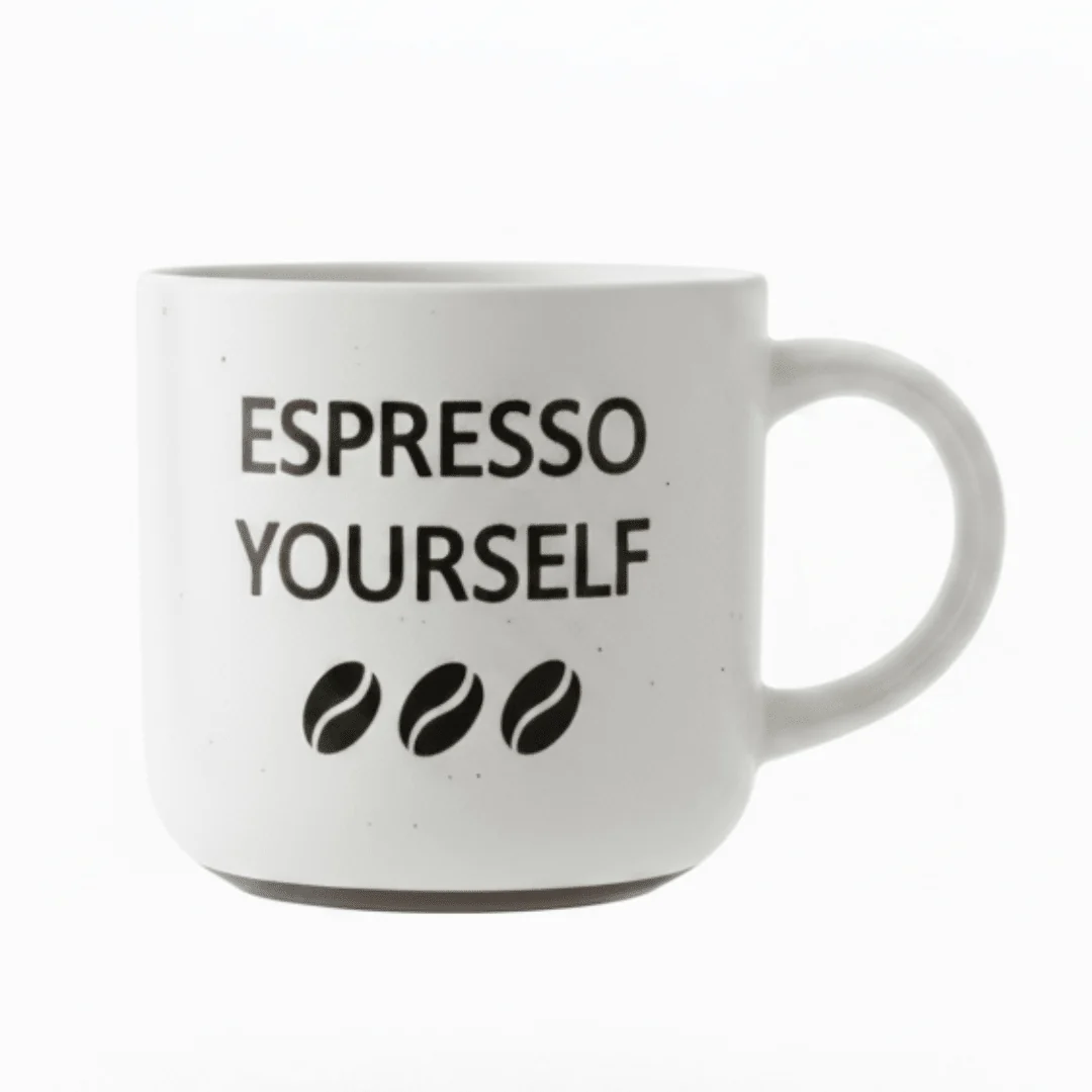 Baytix "Espresso Yourself" White Ceramic Mug — 300ml