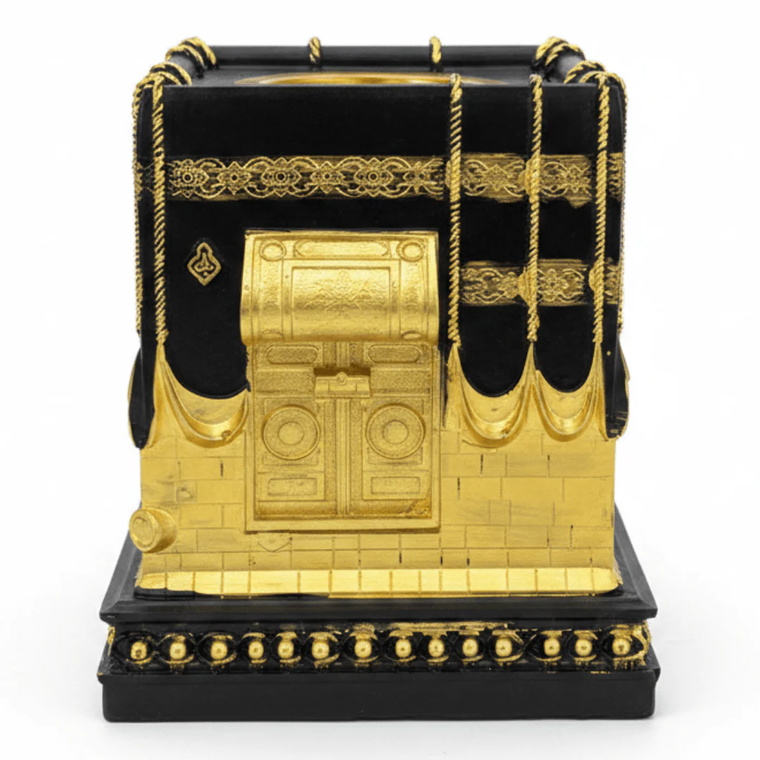Black & Gold Kaaba Design Incense Burner | Luxury Arabic Bakhoor Holder | 15×10cm