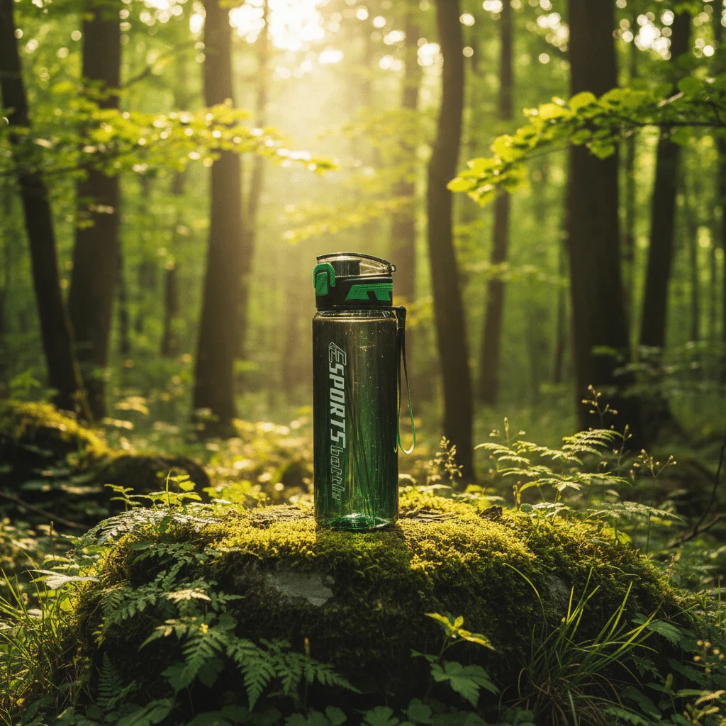 SPORTS Elite Gradient Water Bottle — Black & Green| Flip-Lock Cap 1000ml - Image 3