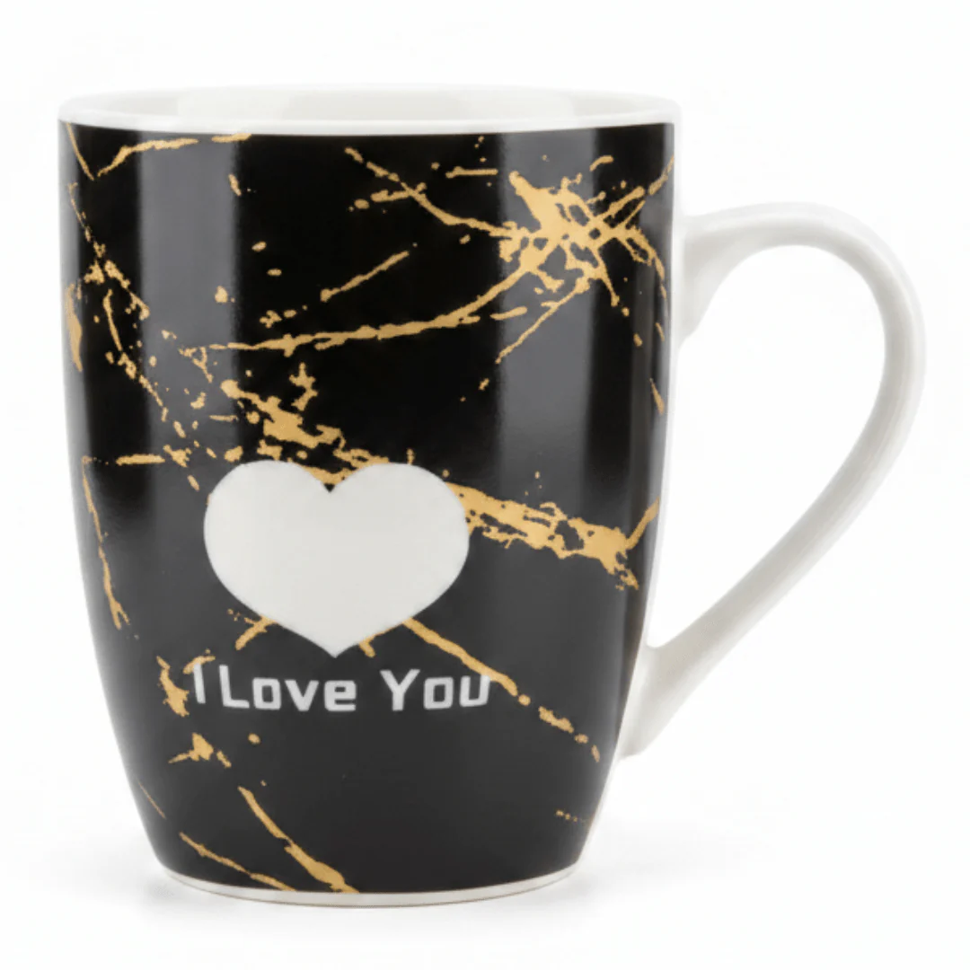 I Love You Black & Gold Ceramic Mug – 300ml | Premium Gift Mug