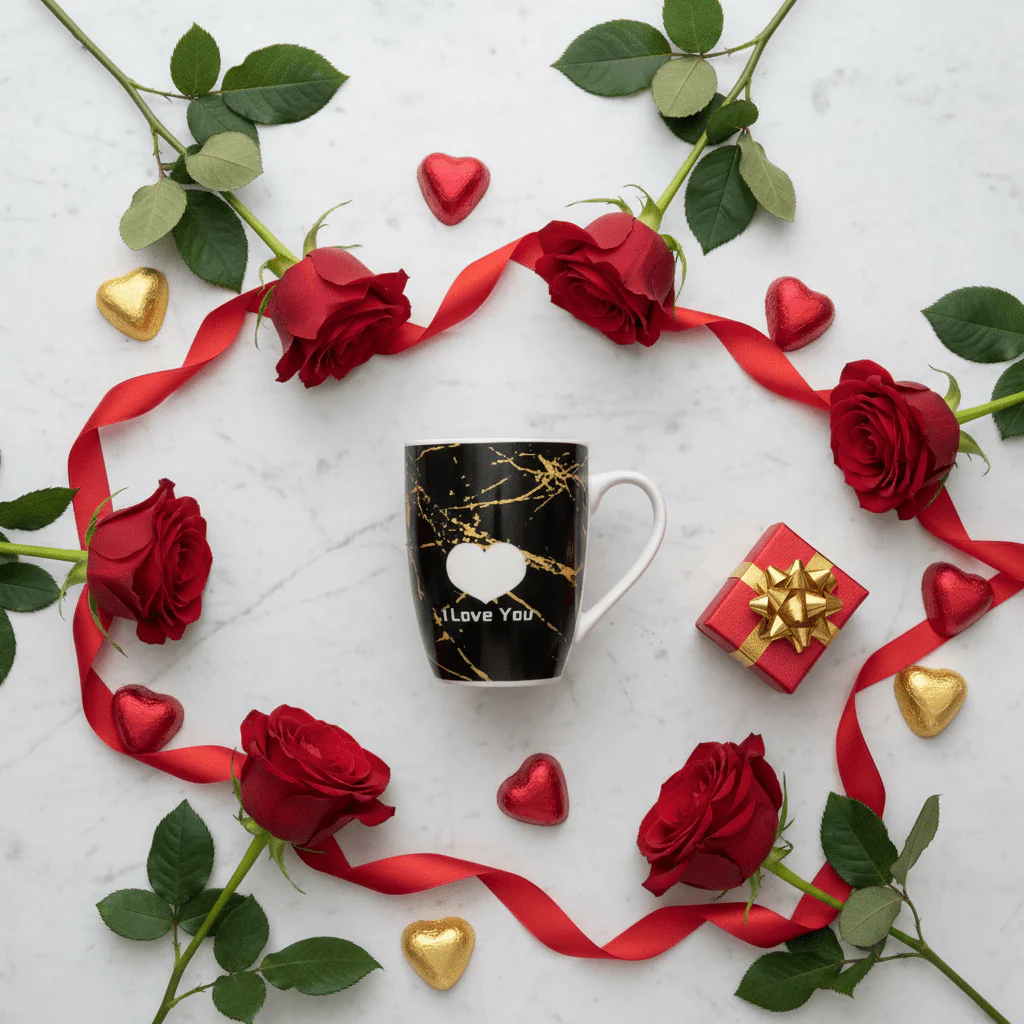 I Love You Black & Gold Ceramic Mug – 300ml | Premium Gift Mug - Image 4
