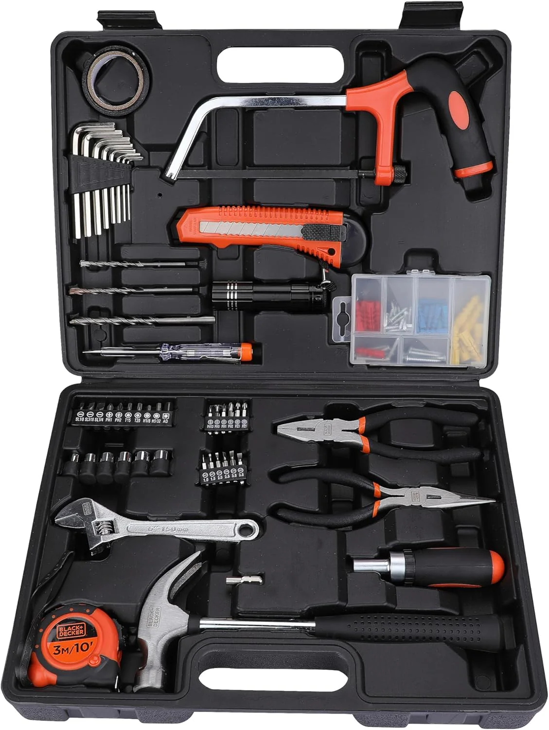 Black & Decker 108 Pieces Hand Tool Kitfor Home & Office Orange/Black BMT108C - Image 15
