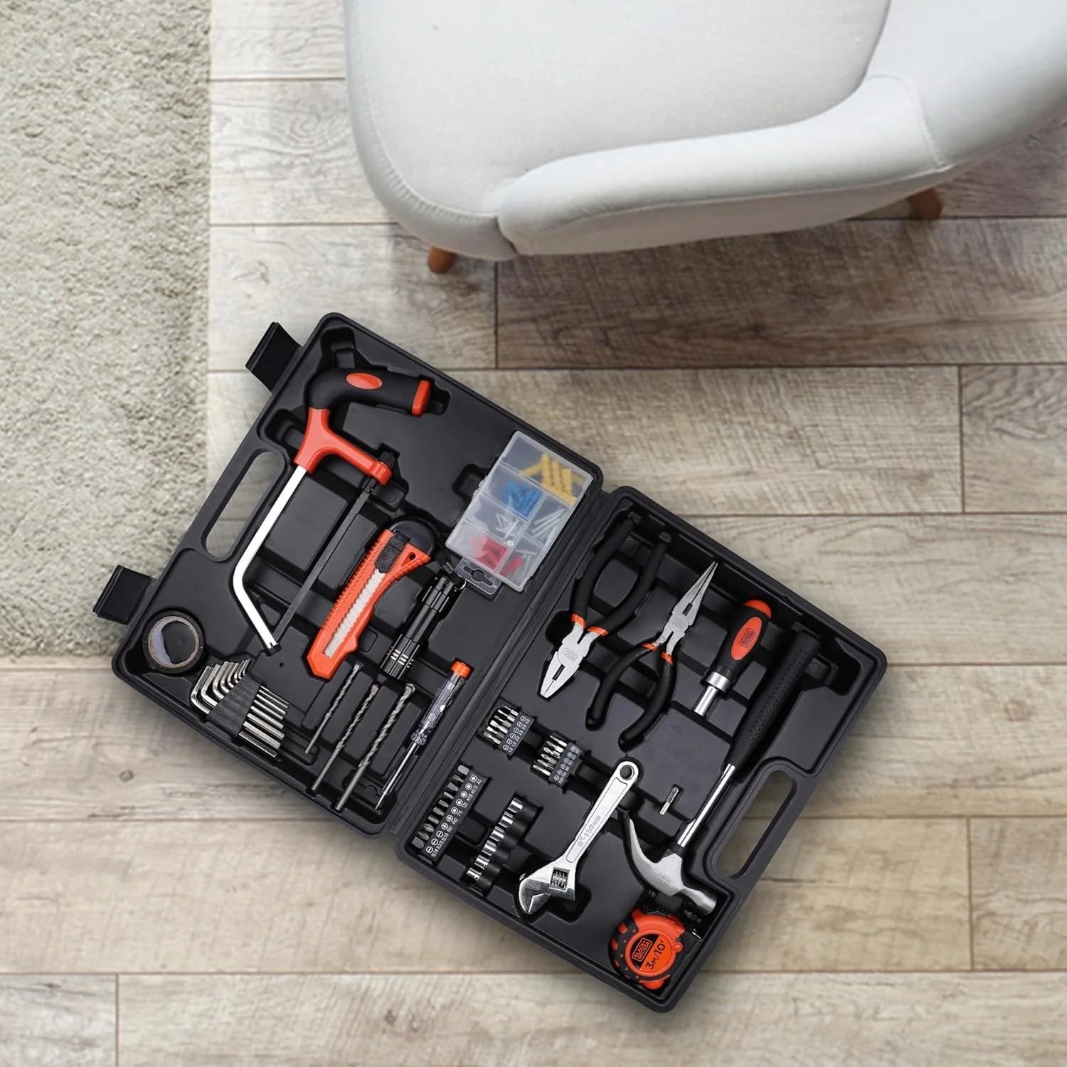 Black & Decker 108 Pieces Hand Tool Kitfor Home & Office Orange/Black BMT108C - Image 2