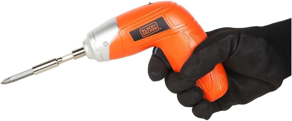 Black & Decker 3.6V Li-Ion Cordless Power Screwdriver Kit with 10 Pieces Bitset , Orange/Black - KC3610-B5, 1 Years Warranty - Image 5
