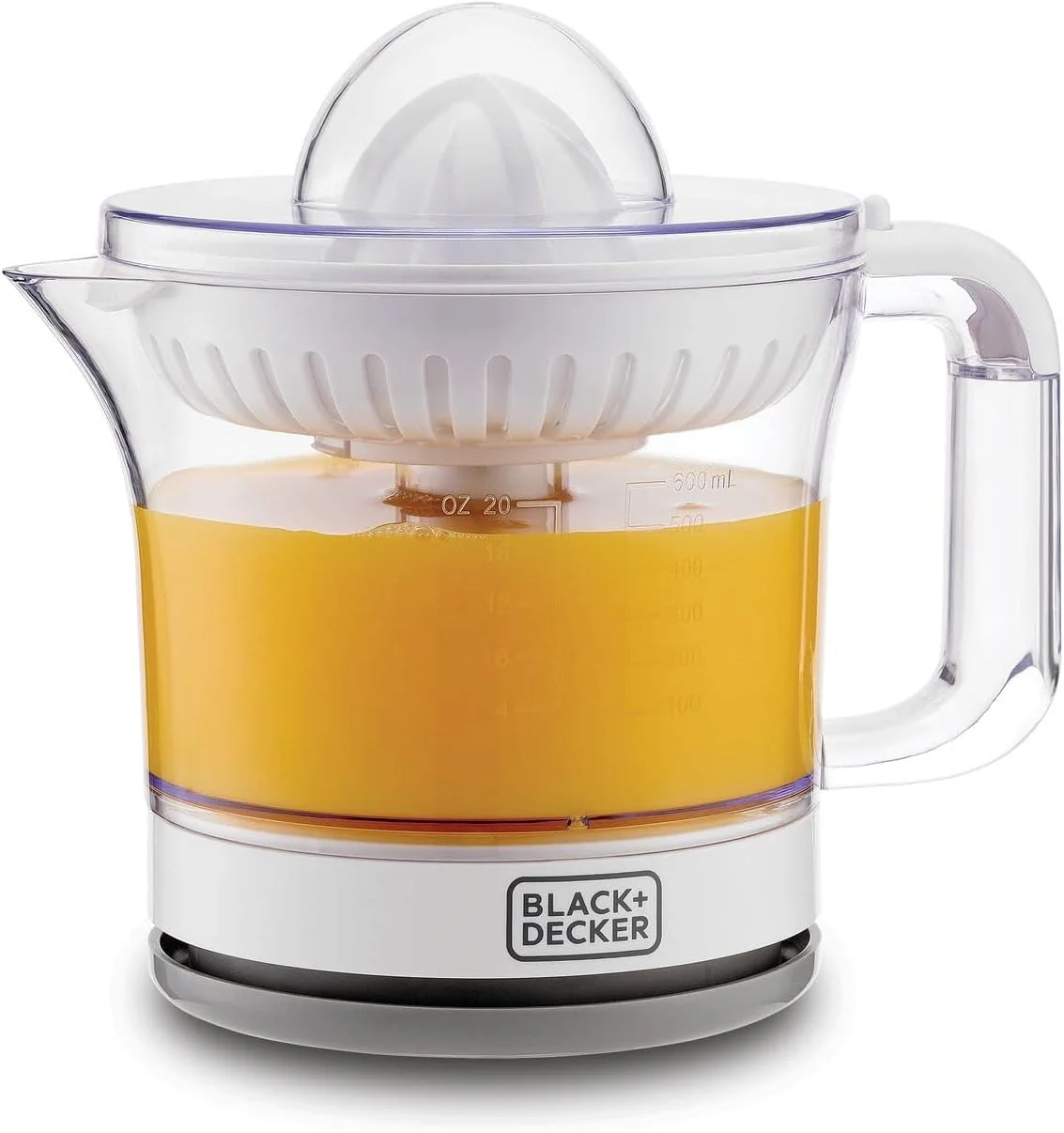 BLACK+DECKER Citrus Juicer 600ml CJ675-B5 – Compact Electric Juicer with Dual Cone System, Automatic Pulp Control & Easy-Pour Jug for Fresh and Healthy Juice at Home
