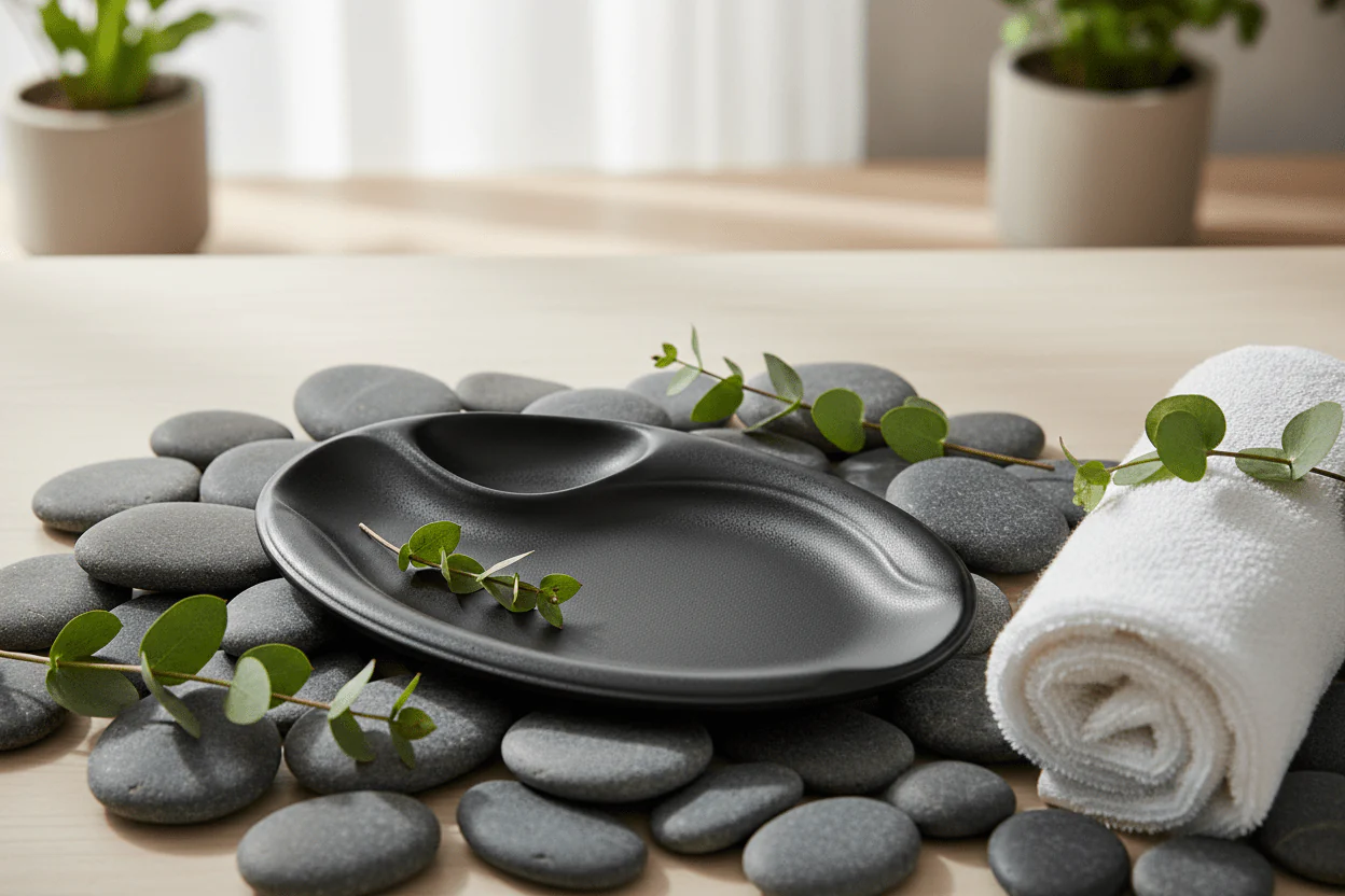Black Matte Ceramic Oval Serving Plate – 18×30cm - Image 4