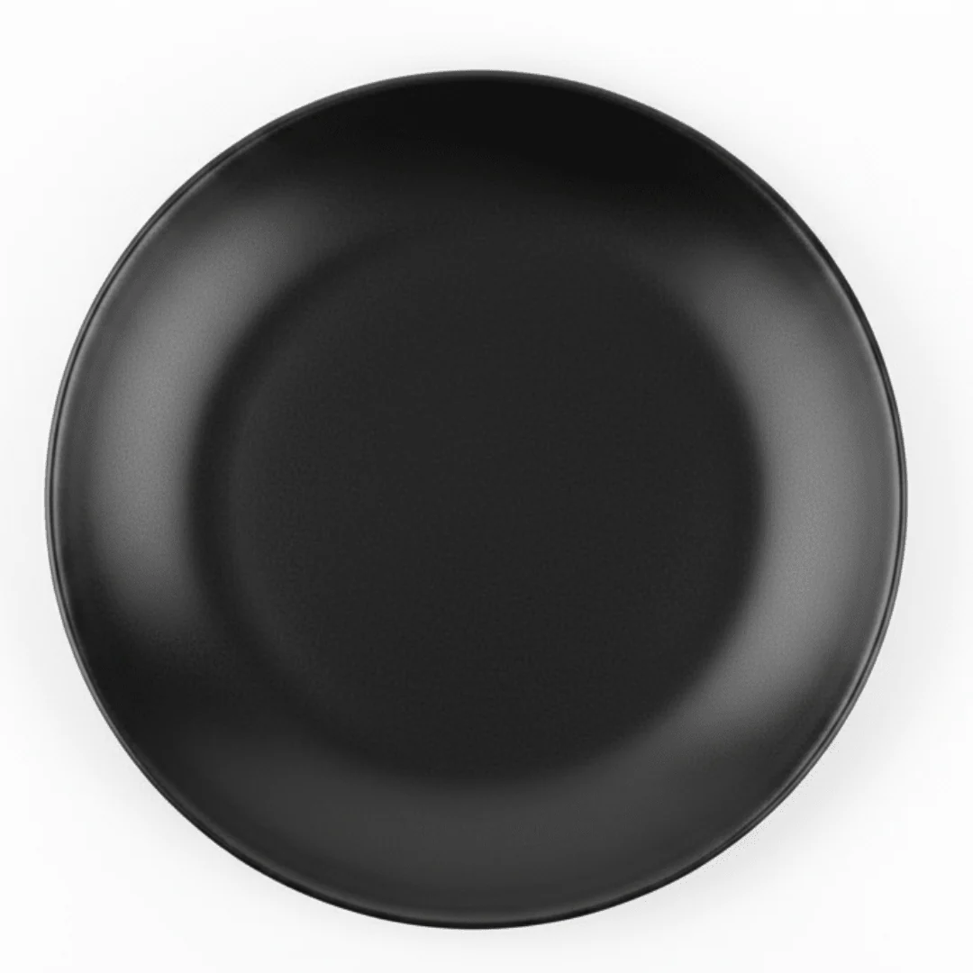 Black Matte Ceramic Fruit Plate 26.5cm | Premium Stoneware Serving Plate |