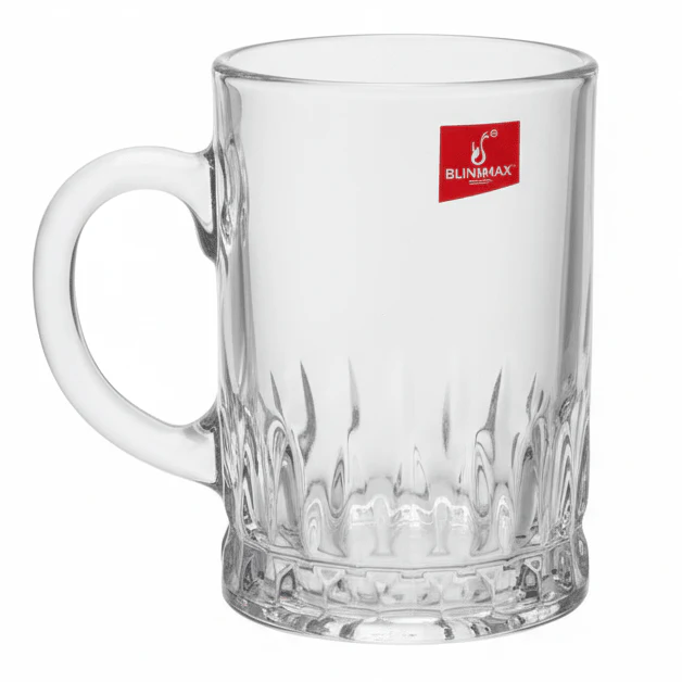 Blinkmax Classic Elegant Beer Glass Mug Clear Finish  – 350 ml