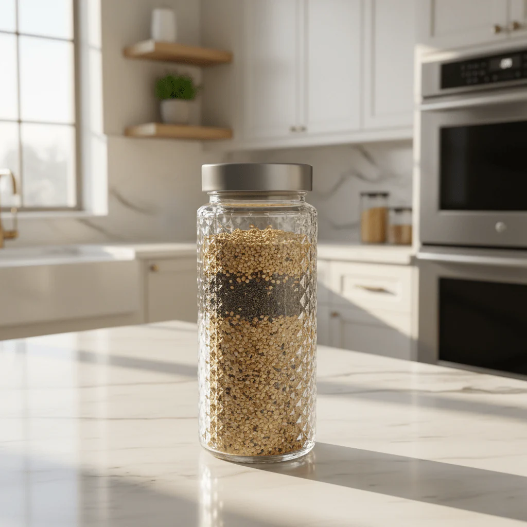 Bormioli Rocco Diamond Cut Glass Storage Jar — 700ml | Airtight Lid - Image 2