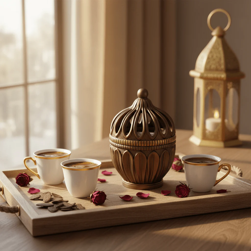 Brown Elegant Arabic Incense Burner | Dome Lattice Bakhoor Holder | 13×9 cm - Image 4