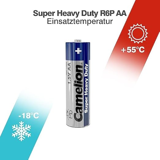 CAMELION AA Super Heavy Duty Carbon Zinc Battery 1.5V, Pack of 4 - Image 2