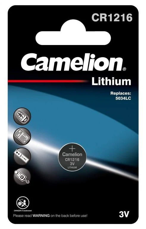 CAMELION CR1216 3V Lithium Coin Cell Battery, 1pc