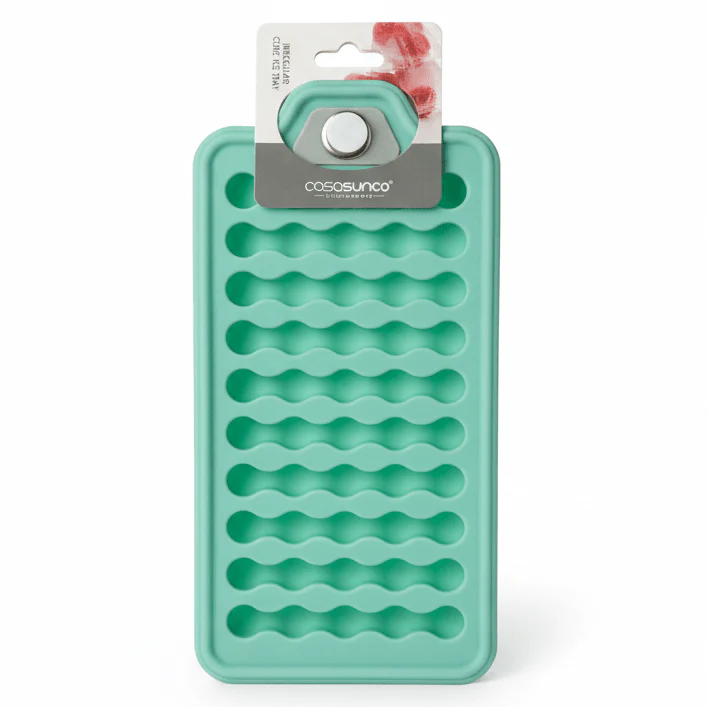 Casasunco ChillCube Flexible Silicone Ice Cube Tray Easy Release Freezer Mould Light Mint Green 20×10cm