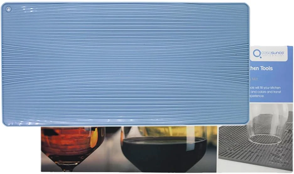 CASASUNCO Silicone Drying Mat 39.4cmx 19.6cm, Blue