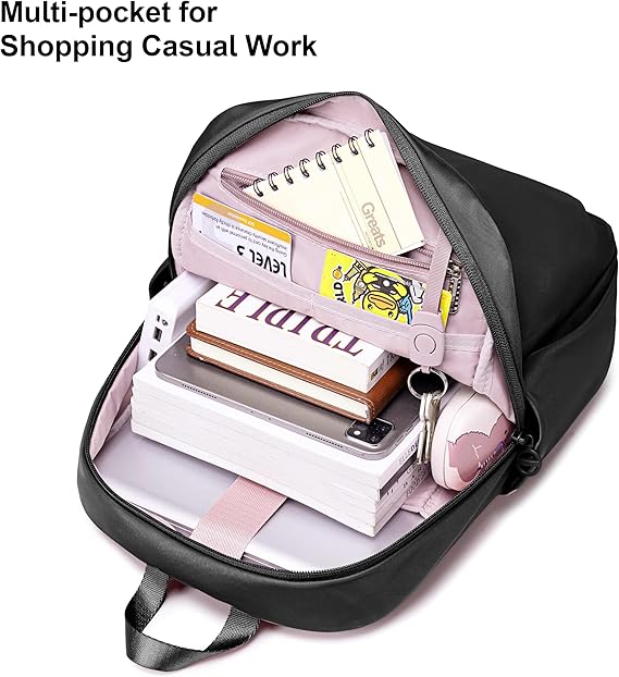 Chantria Premium Backpack 26.5cm*10cm*37cm for Woman, 100% Nylon Body with 100% Polyester Lining, Black- CB00769 - Image 5