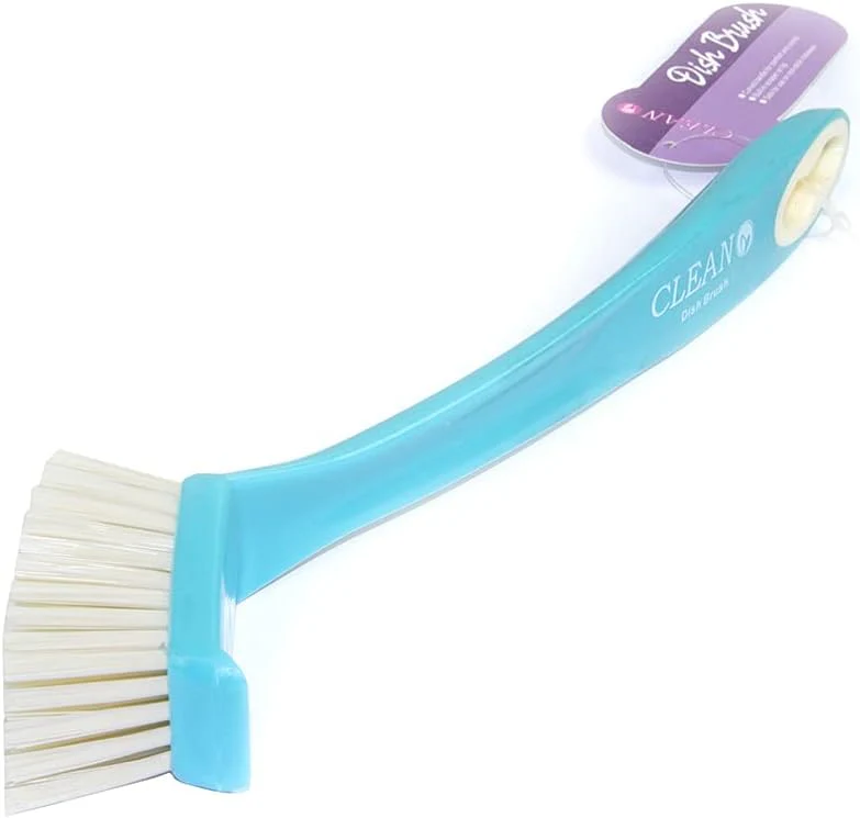 Clean Dish Brush With Square Bristles, Scrub Brush With Durable Bristles For Kitchen Sink Dishes, Pot Pan Size 25cm-Cyan&White - Image 4