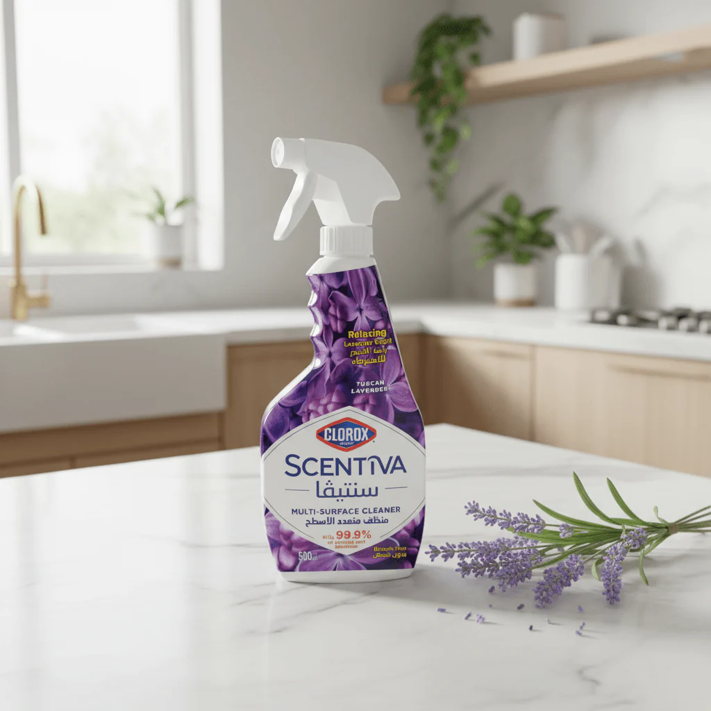 Clorox Scentiva Multi Surface Cleaner Tuscan Lavender Bleach Free Disinfectant Spray-500 ml - Image 2