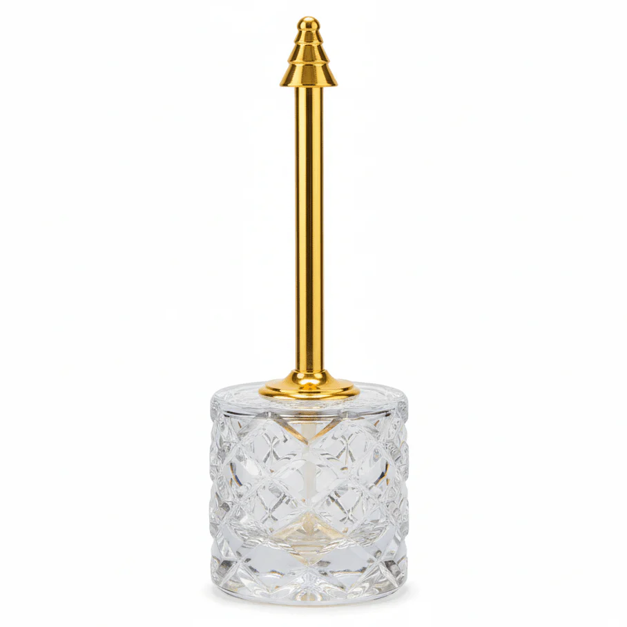 Crystal Diamond-Cut Perfume Sprinkler with Gold Handle | 100ml