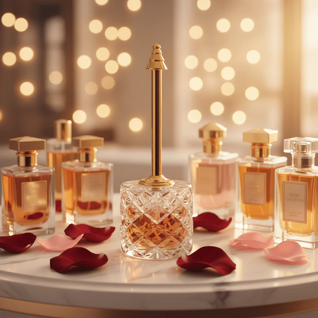 Crystal Diamond-Cut Perfume Sprinkler with Gold Handle | 100ml - Image 2