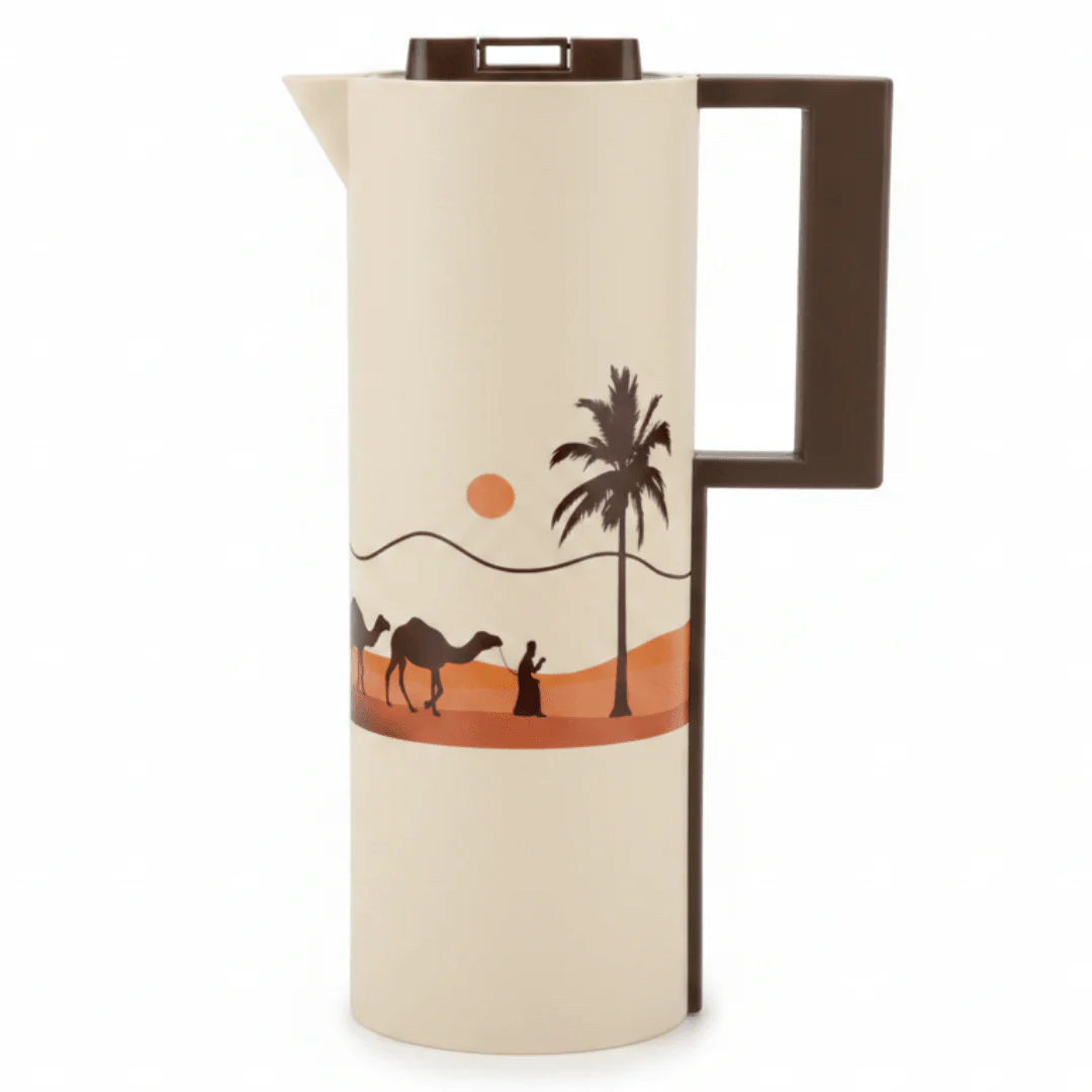 Crystal House Cream Vacuum Flask – Arabian Desert Edition | 1 Litre