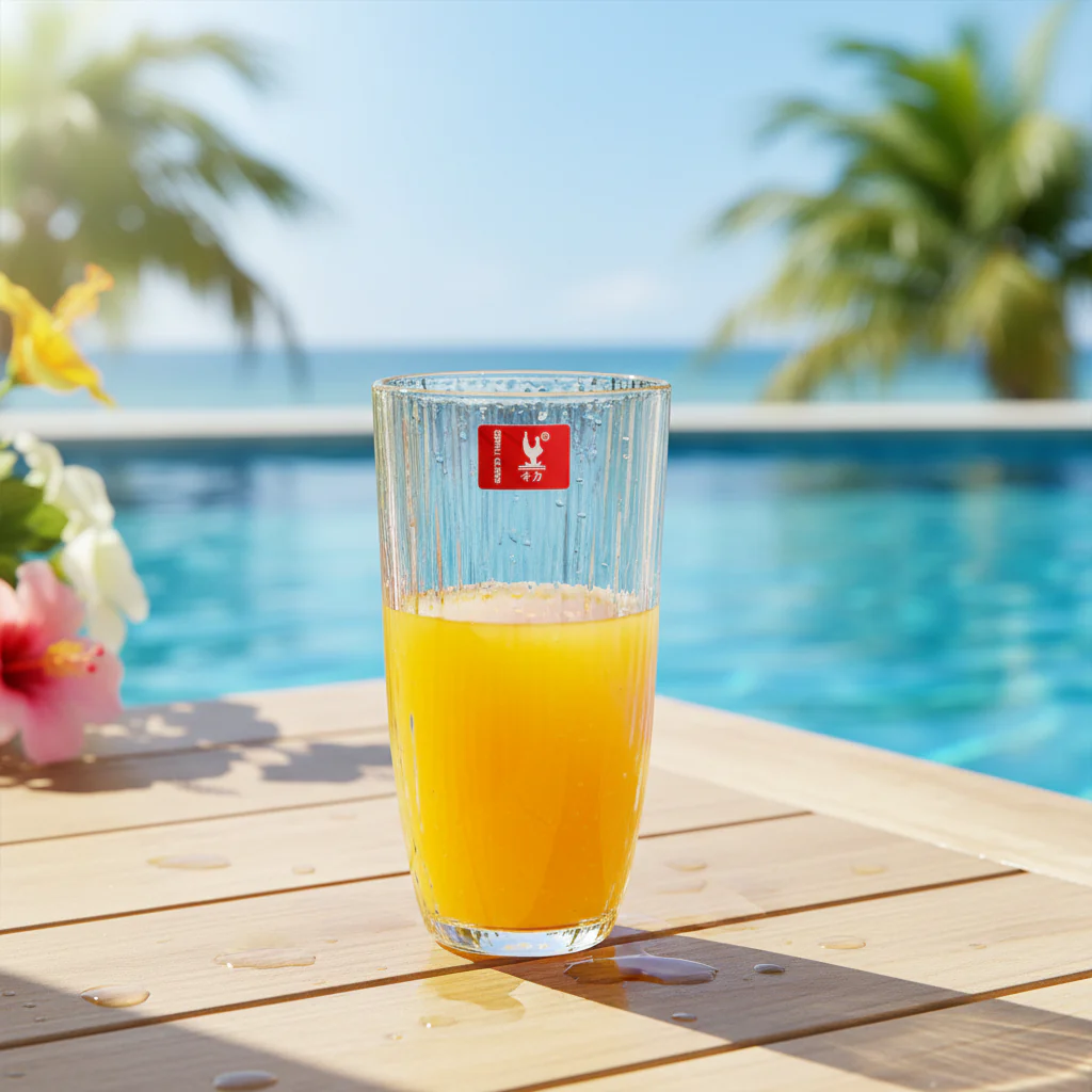 Crystal Ribbed Glass Tumbler 350ml - Image 2